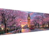 Diamond Painting Torre Del Reloj Diamond Painting Grande XXL 5D Calle Kit Manualidades Adultos, DIY Punto de Cruz Cristal Art, Diamantes Redondos, Actividad Antiestrés, Idea Regalo 70x140cm Y1-42