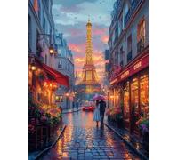 Diamond Painting Torre Eiffel, 5D Diamond Painting Adultos Ciudad, DIY Manualidades Adultos Kit Punto de Cruz, Cuadro Diamantes Art Rhinestones Bordado Kit, para Decoración Hogar 90x120cm 9-1504