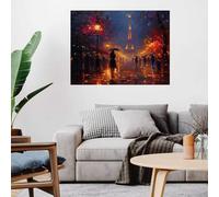 Diamond Painting Torre Eiffel Diamond Painting Adultos Paisaje, 5D DIY Manualidades Adultos Kit Punto de Cruz, Cuadro Diamantes Cristal Artes Bordado Kit, Decoracion Navidad Regalo 50x65cm R-7803