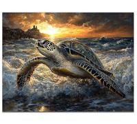 Diamond Painting Tortuga Diamond Painting Adultos, DIY Pintura de Diamante Lindo Cuadros Diamantes 5D Mosaico Art Cristal Bordado Punto De Cruz Pintura Kit para Pared Decoracion Hogar 30x40CM Y9-947