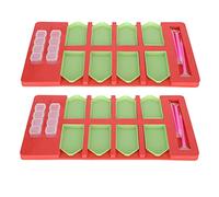 Diamond Painting Tray Organizer Storage Rack 2 Sets Magical DIY Art Craft Container Box with 16 Point Diamond Trays 6 Pens 4 Rows Plastic Box for Adults Kids Enthusiasts Plastic
