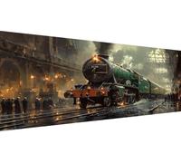 Diamond Painting Tren Diamond Painting Grande XXL 5D Misterio Kit Manualidades Adultos, DIY Punto de Cruz Cristal Art, Diamantes Redondos, Actividad Antiestrés Relax, Regalo Creativo 40x90cm Y1-274