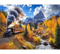 Diamond Painting Tren Diamond Painting Kit Completo, Manualidades Adultos Pintura de Diamante Paisaje Pintura Diamante Niños, 5D Punto de Cruz Dibujos con Diamantes para Decoración Hogar 30x40cm h-809