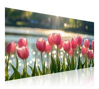 Diamond Painting Tulipán Kit Completo para Adultos, DIY 5D Pintura Diamante Rosa Diamond Art Grand Format 30x60cm Taladro Completo, Cuadro Diamantes para Manualidades para Decoracin de Hogar 2Z-491