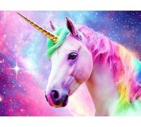 Diamond Painting Unicornio, Cielo estrellado Diamond Painting Adultos, DIY Pintura de Diamante Kit Manualidades Adultos 5D Creart Embroidery Kit Punto de Cruz Pintura Diamante 80x100cm, Model196