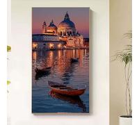 Diamond Painting Venecia Diamond Painting Adultos, Pintura Diamante Paisaje Dibujos con Diamantes, DIY 5D Strass Punto de Cruz Manualidades Puzzle Kit Completo para Decoracion Hogar 100x200cm tb11-6t