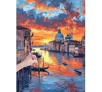 Diamond Painting Venecia Pintura de Diamantes 5D DIY, Ciudad Diamond Painting Kit Completo Manualidades Adultos, DIY Punto de Cruz Cuadros Diamantes para Decoración Hogar, Regalo, 60x80 cm, -5230