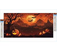 Diamond Painting Víspera de Todos Los Santos Diamond Painting Adultos Montaña 5D DIY Full Drill Pintura Diamante Manualidades Kit Completo, Mosaico de Diamantes Arte Kit, Regalo Mujer 80x160cm G1-981