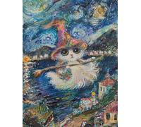 Diamond Painting Víspera Todos los Santos Pintura Diamante Gato Diamond Painting Adultos 80x120cm, 5D Dibujos con Diamantes Manualidades Niños, DIY Punto de Cruz Kit Completo, Decoración Hogar H5-571