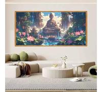 Diamond Painting Zen 70x140cm, Diamond Painting Niños Loto, DIY Pintar con Diamantes Punto de Cruz Kit Completo, Pintura Diamante Adultos Manualidades Niños Kit Bordado para Decoración De Pared O-338X