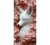 Diamond Painting Zorro, 5D Diamond Painting Kit Flor, 5D Cuadro Diamantes Embroidery Kit Pintura Diamante Bordado Principiantes DIY Full Drill Round per Decorazioni Casa, Regalo 40x80cm L-PV533L