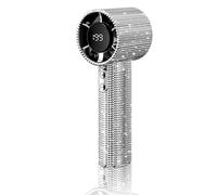 Diamond Portable Fan, Full Diamond Luxury Craftsmanship Portable Handheld Turbo Fan, 3 Gear Wind, Rechargeable Long Batter, for Travel/Camping/Outdoor/Home Women Gifts (White Diamond)