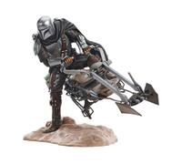 Figura diamond collection star wars: the mandalorian premier collection din djarin en moto speeder 23cm