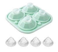 Diamond Silicone Tray & Ice Ball Maker - 2-in-1 Large Geometric Içe Mold | Food-Grade Flexible Silicone Mold For Whiskey, Cocktails & Bourbon