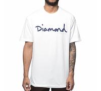 Diamond Supply Co. OG Script tee White Navy Light Grey Print Men's T-Shirt White(Medium)