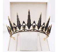 Diamond Tiara Women Bridal Nova Fiesta de boda Accesorios estilo Tiara negra y diadema de tiara de la corona