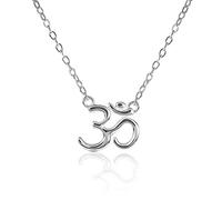 Diamond Treats Collar con Colgante OM DIVINO de PLATA DE LEY 925 para Mujer. Collar OM DIVINO en Plata para Mujer con Cadena Ajustable. El Regalo Perfecto para Ella.