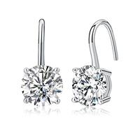 Diamond Treats Pendientes de Plata de Ley 925 para Mujer Joven con Circonita Individual Cúbica Blanca de 8mm, Pendientes Colgantes para Mujer, Regalos para Mujer