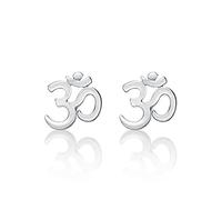 Diamond Treats Pendientes OM de Plata de Ley 925 Pulida. OM es un icono espiritual y el sonido más sagrado. Estos Pendientes Espirituales de Plata de Ley son el regalo perfecto para una mujer.