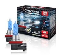 Diamond Vision 2 x H9 12 V 65 W | Xenon Look | Bombillas Halógenas para Coche | 8500 K Super Ultra White | Dos veces más duraderas | Duobox | Certificado E | PGJ19-5