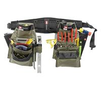 Diamondback Denali 2.0 Sistema de cinturón de herramientas, zurdo, negro, grande, incluye cinturón Diamondback de 6 pulgadas, martillo y fundas de barra plana, perfecto para carpinteros, enmarcadores