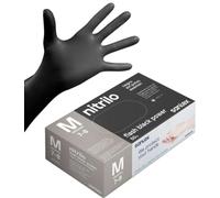 DIAMONDGRIP x50 guantes de nitrilo negros diamantados 8,5 gramos 2x más gruesos, extra resistentes (negro, ancho)