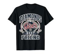 Diamonds Are A Girl'S Best Friend Baseball & Softball Camiseta gráfica económica, Hombre, Negro, M