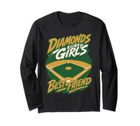 Diamonds Are A Girl'S Best Friend Baseball & Softball Manga Larga