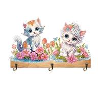 Diamonds Painting Adhesive Hooks, Animal Patterns Wood DIY Diamond Painting Art Hooks Diamond Hanging Hook for Wall Decoration and Space-Saving Storage,Arts and Crafts Kits for Adults Kids