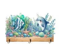 Diamonds Painting Adhesive Hooks, Animal Patterns Wood DIY Diamond Painting Art Hooks Diamond Hanging Hook for Wall Decoration and Space-Saving Storage,Arts and Crafts Kits for Adults Kids