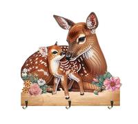 Diamonds Painting Adhesive Hooks, Animal Patterns Wood DIY Diamond Painting Art Hooks Diamond Hanging Hook for Wall Decoration and Space-Saving Storage,Arts and Crafts Kits for Adults Kids