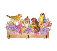 Diamonds Painting Adhesive Hooks, Animal Patterns Wood DIY Diamond Painting Art Hooks Diamond Hanging Hook for Wall Decoration and Space-Saving Storage,Arts and Crafts Kits for Adults Kids