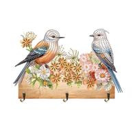 Diamonds Painting Adhesive Hooks, Animal Patterns Wood DIY Diamond Painting Art Hooks Diamond Hanging Hook for Wall Decoration and Space-Saving Storage,Arts and Crafts Kits for Adults Kids