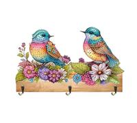 Diamonds Painting Adhesive Hooks, Animal Patterns Wood DIY Diamond Painting Art Hooks Diamond Hanging Hook for Wall Decoration and Space-Saving Storage,Arts and Crafts Kits for Adults Kids