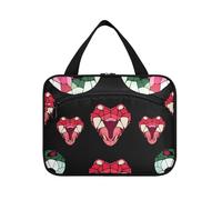 Diamonds Snake - Bolsa de viaje con gancho para colgar, diseño de serpiente, artículos de aseo expandibles para viajes, esenciales, cruceros, bolsas de maquillaje para mujer, Diamonds Snake Black, M