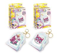 DIAMONDZ Pintura de Diamantes - Pack 2 Llaveros Mochila Niñas | Kit DIY con diseños de gato y unicornio, 560 diamantes de colores, bolígrafos y accesorios incluidos