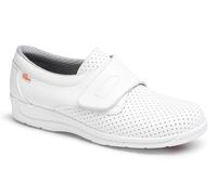 DIAN - 1900 Blanco 42, Zapato de Trabajo para Sanidad y Hostelería, Zapato con Cierre de Velcro sin Cordones, Unisex, Plantilla Acolchada y Suela Antideslizante, Antiestatico y Antibateriano