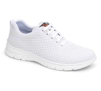 DIAN - CALPE Blanco 42, Zapatilla de Trabajo para Sanidad y Hostelería, Unisex, Transpirable y Repelente a Líquidos, Plantilla Acolchada, Antirozaduras, Antideslizante y Antiestática.