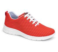 DIAN - CALPE Rojo 35, Zapatilla de Trabajo para Sanidad y Hostelería, Unisex, Transpirable y Repelente a Líquidos, Plantilla Acolchada, Antirozaduras, Antideslizante y Antiestática.