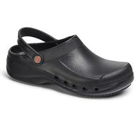 DIAN - EVA Plus Negro 43, Zuecos Anatomicos Ligeros de EVA para Sanidad y Hosteleria, Unisex, Correa Abatible, Planta con Micropuntos de Masaje, Transpirable, Antibacteriano y Antideslizante