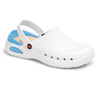 DIAN - EVA Soft Blanco 41, Zueco Sanitario Ultraligero de EVA sin Latex, Transpirable, Antibacteriano y Antideslizante, Correa Abatible, Planta de PU Forrada y Extraíble con Recuperación de Energía