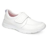 DIAN - Florencia Plus Blanco 43, Zapato de Trabajo con Cierre de Velcro Tipo Blucher, Plantilla Acolchada, Suela Ultra Ligera y Flexible de Estructura Resistente, Antideslizante y Antiestática