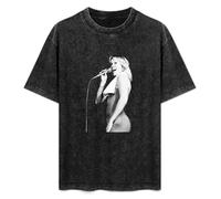 DIAN PIN KE Agnetha Faltskog On Stage Photo Pop Portrait Series Vintage Short Sleeve Men Women T-Shirts Washed Cotton Size XL