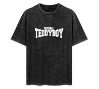 DIAN PIN KE Original Teddy Boy 50S Disco Music Xmas Men and Women Vintage Washed Short Sleeve T-Shirt Streetwear Loose Casual Size XL