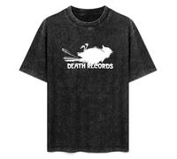 DIAN PIN KE Phantom of The Paradise Death Records 70's Depalma Men and Women Vintage Washed Short Sleeve T-Shirt Streetwear Loose Casual Size XL