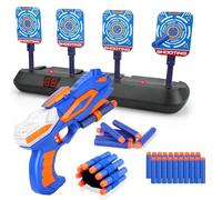 Diana Electronica con Pistola para Nerf, Objetivo de Tiro Automático con 20 Balas & Muñequeras, Juguete Niños 3 4 5 6 7 8 9 10 11 12 Años Regalos Cumpleaños Navidad Juego Infantil Blaster Gun