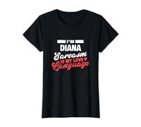 Diana Sarcasmo Amor Lenguaje Diciendo Divertido Diana Nombre Camiseta gráfica económica, Mujer, Negro, L