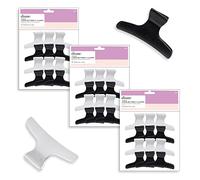 Diane Pinzas grandes de mariposa - Pinzas para el pelo para mujeres y niñas - 3.25 pulgadas - Blanco y negro - D13 (paquete de 36)