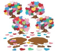 Dianelhall 4 Sets de Regalo para Día de Madre Kit de Actividades de Bricolaje Pegatinas de Corazón de Espuma Autoadhesivas Artesanía Manual para Niños DIY Decoración