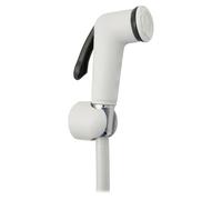 DIANFLEX Kit de ducha con botón de apagado y apagado blanco, alcachofa flexible y soporte